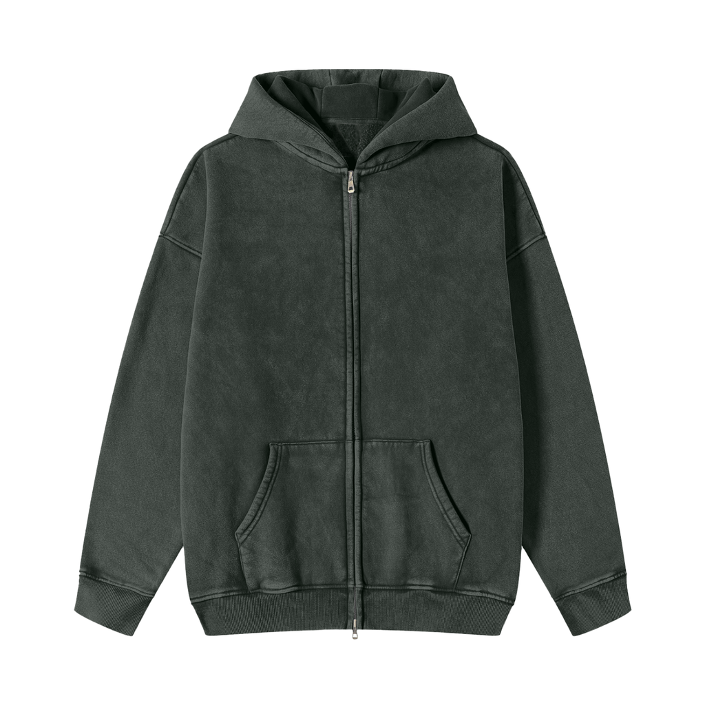 Faded signature zip up